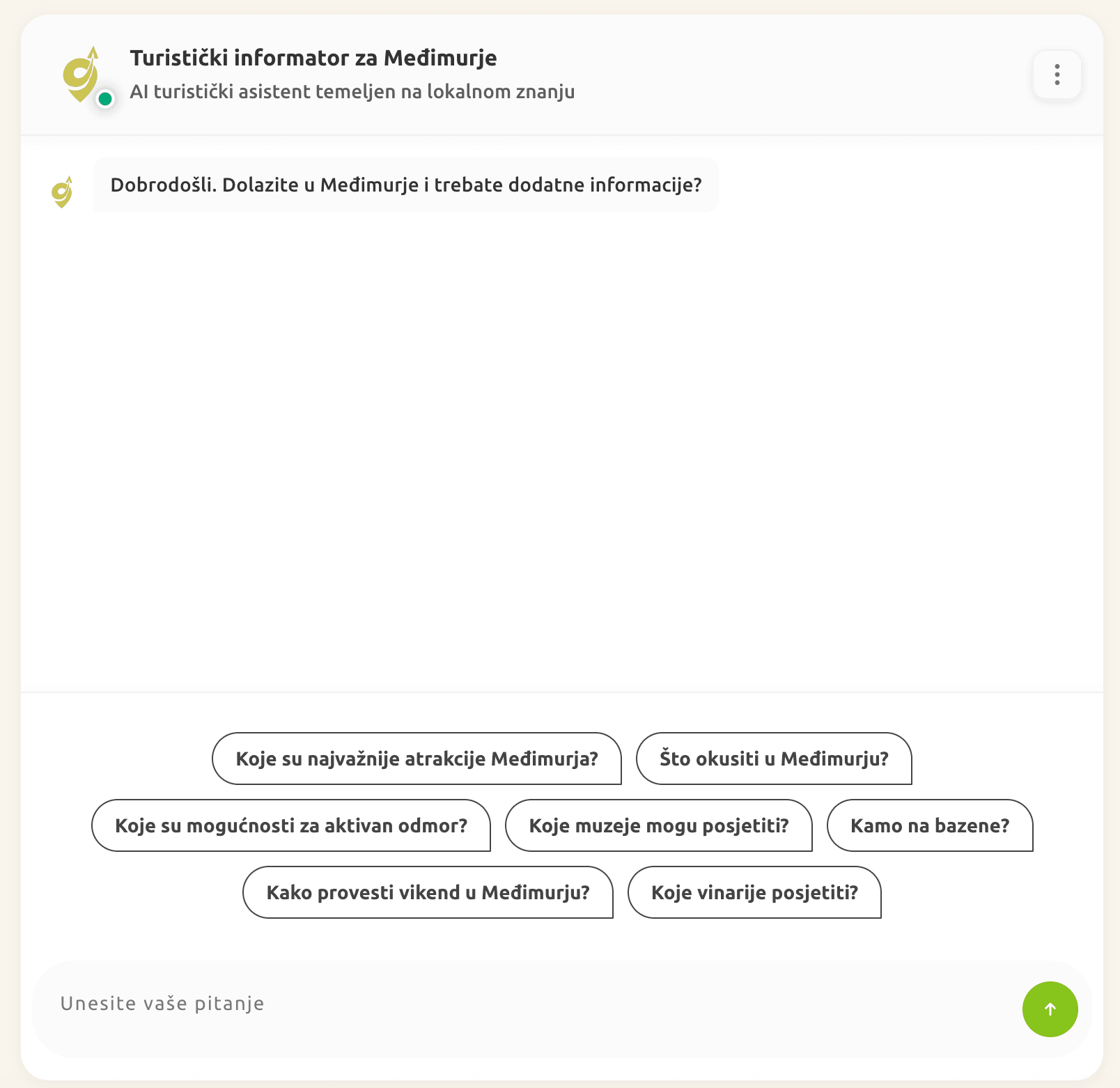 Međimurje AI Travel Informator demo